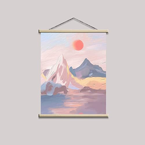 Posterleiste Holz Leinwand Wandkunst Poster Und Holz Scroll Hang Wand Dekor Für Wände Karte Leinwand Artworkfor Wohnzimmer Schlafzimmer Dekorationen (Color : C, Size : 40X50CM)