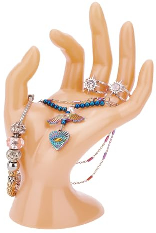 PH PandaHall Portagioielli a Mano Arancione, Ok Gesture Porta Anelli Supporto per Bracciale Supporto per Gioielli Supporto per Orologio per Organizzazione al Dettaglio per la Casa, 7.1x11.5x18cm
