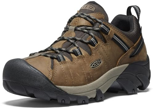 KEEN Men's Targhee 2 Low Height Waterproof Hiking Shoes, Bison/Brindle, 10
