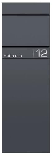 Frabox Standbriefkasten anthrazit-grau Briefkasten freistehend personalisiert XXL groß RAL 7016 zum Aufschrauben mit Namen & Hausnummer modern wasserdicht ohne Zeitungsfach Made in Germany LENS