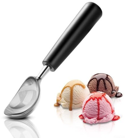Ice Cream Scoop, 19.8x4cm Ice Cream Scoops Stacks Kitchen Gadgets Zinc Alloy Digging Ball Spoon with Ergonomic Grip, Easy Clean