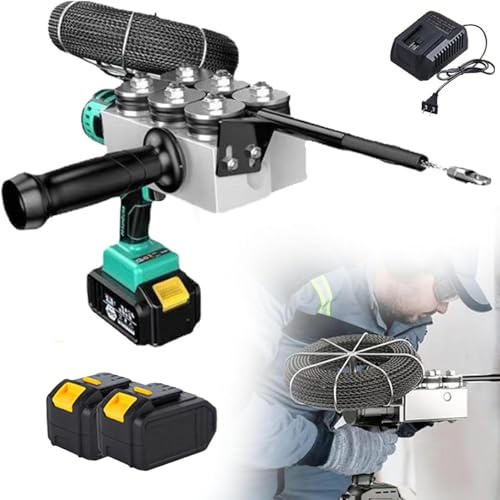RayGenius Cinta Pasacables, Extractor De Cables para Tendido De Electricista, MáQuina AutomáTica para Encordar Cables EléCtricos, MáQuina para Roscar Cables De Pared。,2battery