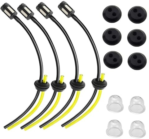 Tubi Serbatoio Decespugliatore Filtro Benzina,4pz Decespugliatore Tubo Carburante Tubo Carburante Serbatoio Decespugliatore Filtro Benzina Kit tubo Filtro Serbatoio Carburante per Tagliaerba Tosaerba