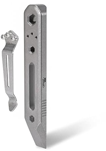 KeyUnity KR00 EDC Pocket Pry Bar Bit Bar Titanium Multitool with Pocket Clip