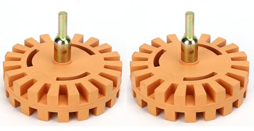 2 Pièces Roue de Retrait D'Autocollant Pneumatique à Fines Rayures Gomme en Caoutchouc Roue Autocollant à Fines Rayures Autocollant Gomme Film Dissolvant de Colle pour Enlever