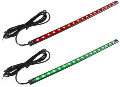 MiOYOOW LED Navigationslicht für Boote, 12V LED Navigationsleuchte für Schiffe, Wasserdichte Bootsstreifen Nachtlichter für Boote, Kajaks, Angeln, Bootfahren