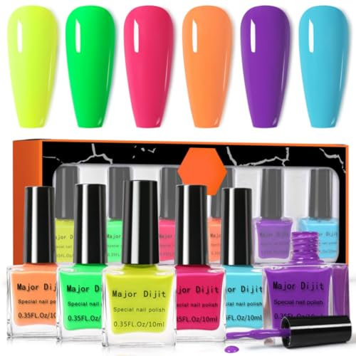 Nail Varnish Set - 6 Colors Neno Nail Varnish - Quick Dry Nail Polish - Bright Colors Natural Nail Polish Set - Spring Summer Nail varnish Sets for Women Gift
