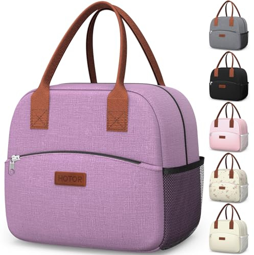 HOTOR Insulated Lunch Bags for Women Men Cooler Lunch Box, Purple | Wear-Resistant, Leak-Proof, Large Capacity, Multi-Functional Bag for Work, Office, Picnic, Adult, 27.0 x 15.0 x 24.0 cm
