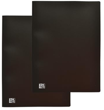 OXFORD Lot de 2 Porte Vues 120 vues / 60 Pochettes A4 Initial Couverture Polypro Noir