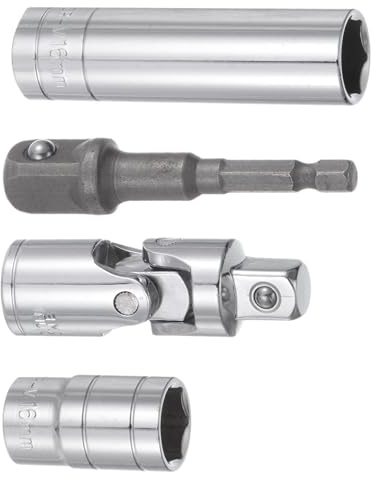 TA-VIGOR Socket Accessory Set, 16mm Drive Shallow & Deep Sockets, Universal Joints & 1/4 Hex Shank Impact Adapter with 1/2 Drive for Impact Driver Wrenches