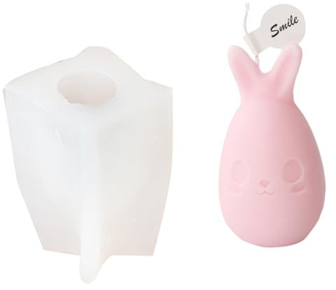 amangul Hermoso molde de vela de Pascua para fiestas de Pascua y decoración del hogar (orejas de pinchazo sonriente)