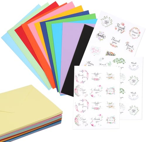 72 sobres de colores, de sobres regalo con 32 pegatinas, 12 colores de moda, sobres B6, sobres de 12,5 x 17,5 cm, adecuados para cumpleaños, bodas, Navidad