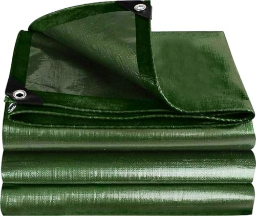 BXAEYIPOR Telo di copertura impermeabile, multiuso in tessuto con occhielli, anti strappo e raggi UV, per mobili da giardino, mobili da giardino piscina, trampolino auto, verde