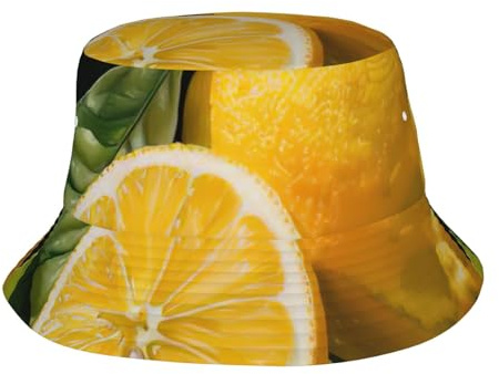 NBAGHPQ Chapeau cloche unisexe avec imprimé citron et fruits pour toutes les saisons