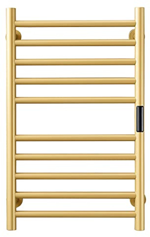Electric Heated Towel Rail Radiator, 8 Bar Wall Mounted Plug-in with Timer, Bathroom Constant Temperature Aluminum Alloy Heated Towel Rack with Top Shelf (Plug in)