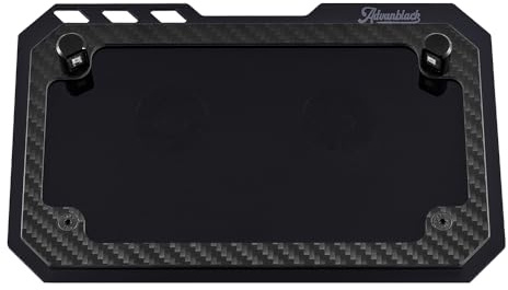 Advanblack Real Carbon Fiber LED License Plate Kit for Harley Touring Road Glide Street Glide 2023.5-2025 | Fits CVO Road Glide ST FLTRXSE FLHXSE FLHX FLTRX FLHXU (Black)
