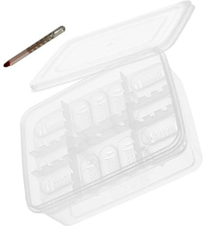 FONDOTIN Incubadora para Huevos de Reptiles con Compartimentos Caja de Cría Transparente de Plástico Duradero Ligera y Portátil para Tortugas y Serpientes con Termómetro Incluido