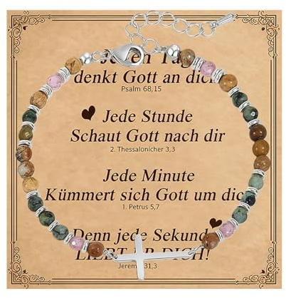 Xanthelle Kreuz Armband, Christliches Geschenk für Frauen & Taufgeschenk, Armband für Mädchen, Freunde, Schwester, Mutter, Ideal für Geburtstag, Ostern und Weihnachten