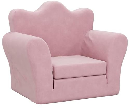 Eleganz Sofá cama infantil de felpa rosa – Cuna suave para habitación de los niños, sala de juegos y sala de estar – Cómodo espacio de descanso para bebés y niños pequeños