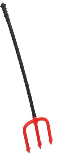 SEWOART Halloween Devil Pitch Fork Prop Red Plastic Material with Detachable Design and Wear-resistant Features for Cosplay and Party Use for Halloween Demon Costume and Cosplay Events
