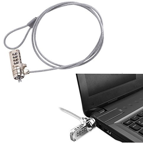 Homy Verrou de sécurité pour Ordinateur Portable, Cable Antivol Universel pour Netbook Câble de Sécurité Code 4, Ultra Câble de Sécurité à Combinaison pour Ordinateur