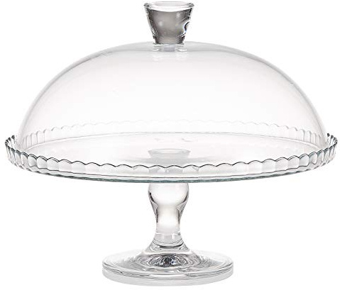 Pasabahce Glass Patisserie Footed Service Plate with Lid 1 Piece - 32 cm