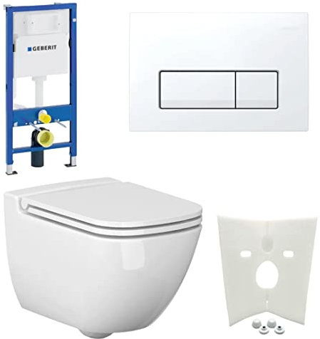 Vorwandelement + Ference WC + Drückerplatte + WC-Sitz + Delta51