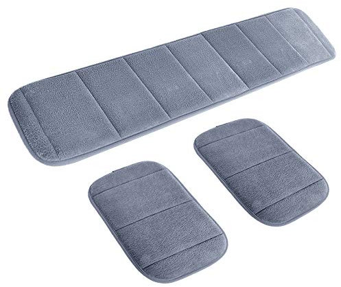 2 set Portatile Computer Polso Gomito Pad, MERYSAN 1Lunga e 2Corta Anti-scivolo Morbido polso resto Braccio Pad, Mouse Tastiera Polso Gomito Supporto Mat per Ufficio Desktop Gaming (Grigio)