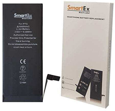 Smartex® Black Label Batteria maggiorata compatibile con iPhone 7 - Capacità 2220 mAh | 2 Anni di Garanzia