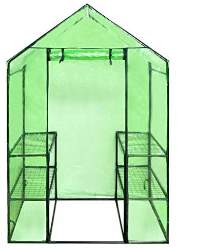 Gawany Gewächshaus mit 4 Regalen Begehbar Frühbeet Treibhaus Tomatenhaus Foliengewächshaus Gartenhaus Pflanzenhaus 120 x 80 x 190 cm