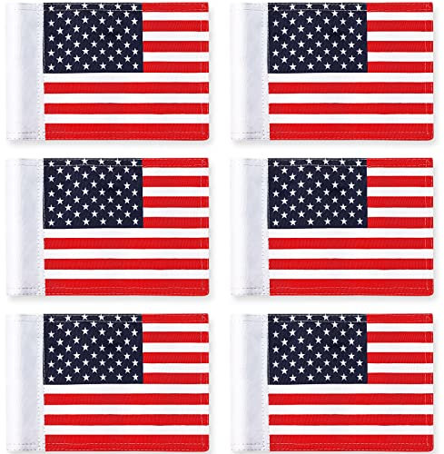 Oudain 6 Pcs Golf Flag Golf Target Flag with Tube Inserted Waterproof Putting Golf Flags 420D Nylon Mini Pin Flags for Yard Indoor Outdoor Backyard Garden Portable Golf Flag, 8 x 6 Inch (Flag Color)