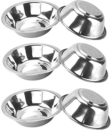 XZJMY Lot de 6 bols en acier inoxydable, 15,2 cm à bord plat et base plate, empilables, passent au lave-vaisselle