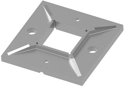 Sellon24® Pied de montage - 100 x 100 mm - Ancrage au sol - Bride de sol - Pour 40 x 40 x 2,0 mm - Carré AISI 304 - Naturel brut / 4940-040