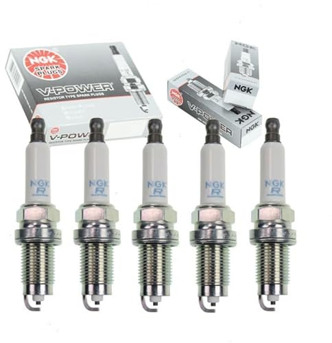 5 pc NGK V-Power Spark Plugs compatible with Volkswagen Jetta 2.5L L5 2007-2014