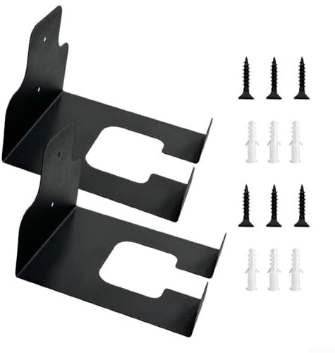 HpLive Pack of 2 Heavy Duty Garden Tool Holders, Wall Mounted Rustproof Wall Mount for Trimmers, Shovels, Rakes
