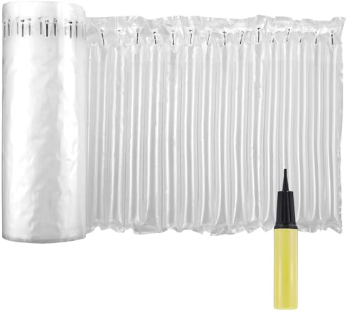 Bubble Cushioning Wrap Roll, 12 in x164 Ft, Inflatable Air Pillow Column Wrap for heavy duty Packing and Moving, Bubble Wine Bottle Protector Breakable Shipping Supplies with Free Pump(random color)