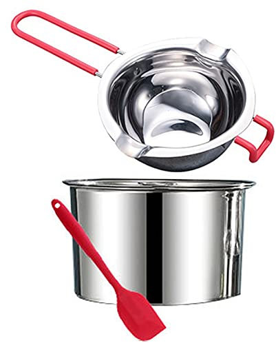 Swsdee Casserole en Acier Inoxydable pour Chocolat – Bol de Bain-Marie 400ml, Résistant à la Chaleur avec Poignée – Idéal pour Couverture, Beurre, Fromage, Caramel (2 Pièces)