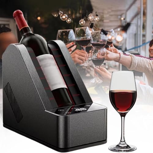 Tragbarer Elektrischer WeinküHler,750ml WeinküHler FüR Eine Flasche, Passend FüR Flaschen Mit 96mm Durchmesser, Eingestellte Temperatur 0–20°C,FüR Bars, Camping, Partys,Zuhause