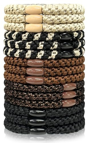 Sularpek 15 Pezzi Elastici per Capelli, Elastici Capelli Donna, Elastico Capelli Senza Metallo, Bracciale Intrecciato Alla Moda per Ragazze per Capelli Sottili, Spessi, Medi e Lunghi