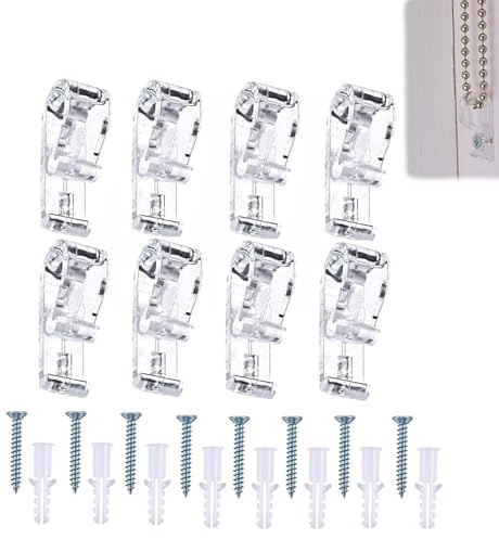 8 Sets Roman Blind P Clips, Roman Blind Clips with Screws and Plastic Pillars Secure Cord Holders for Child Safety for Roller and Roman Blinds