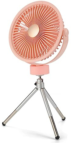 Storage Bag 7.4in Hanging Fan Tripod Desk Fan 2400mah Camping Fan Rechargeable Ceiling Fan For Treadmill Car Cart Hanging Fan For Bedroom Outside Rooms