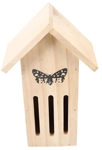 DECOMELODY Comedero Colgante de Madera para Mariposas, Casa Tipo Refugio Natural para Jardín al Aire Libre, Hábitat Decorativo Resistente, Diseño Ecológico y Funcional para Observación
