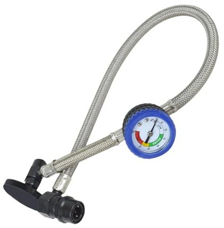 Generico Kit Ricarica Aria condizionata | con Tubo connettore con manometro - Manichetta di Ricarica refrigerante R134a per AC Auto - per Camion, Pickup, berlina, RV, SUV, Garage Domestico