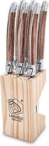 Laguiole Style de Vie Steakmesser Premium Line, 1,8mm Dicke, 6-teilig, Holzfarbe
