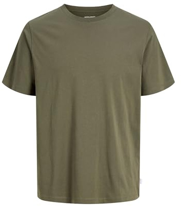JACK & JONES NOS Men's Jjeorganic Basic Tee Ss O-Neck Noos T-Shirt Not Applicable, Green (Olive Night Detail: Slim), X-Large