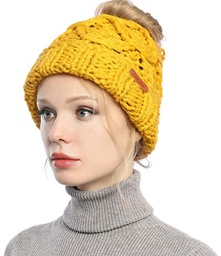 SEDEX mössa hatt för damer dubbla lager fleece linje vinter ribbstickade mössor med fuskpäls pom pom hatt