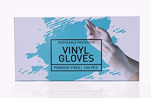 Carobels Cosmetics Einweghandschuhe aus Vinyl, nicht medizinisch, Größe S