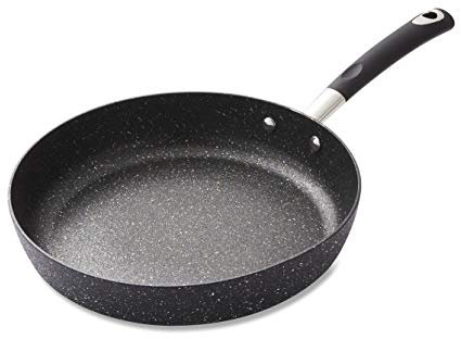 Tower T900114 Precision 28cm Non-Stick Forged Aluminium Frying Pan with Black Diamond Coating, Soft Grip Handle, Black
