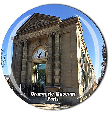Kühlschrankmagnet, Motiv: Orangerie Museum, Paris, Frankreich, Kristall, Touristen-Souvenir, Geschenk-Kollektion, Kühlschrank-Magnetaufkleber