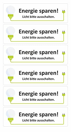 BIKE-label Energie sparen Aufkleber Licht bitte ausschalten Hinweisschild um Kosten zu senken X900247